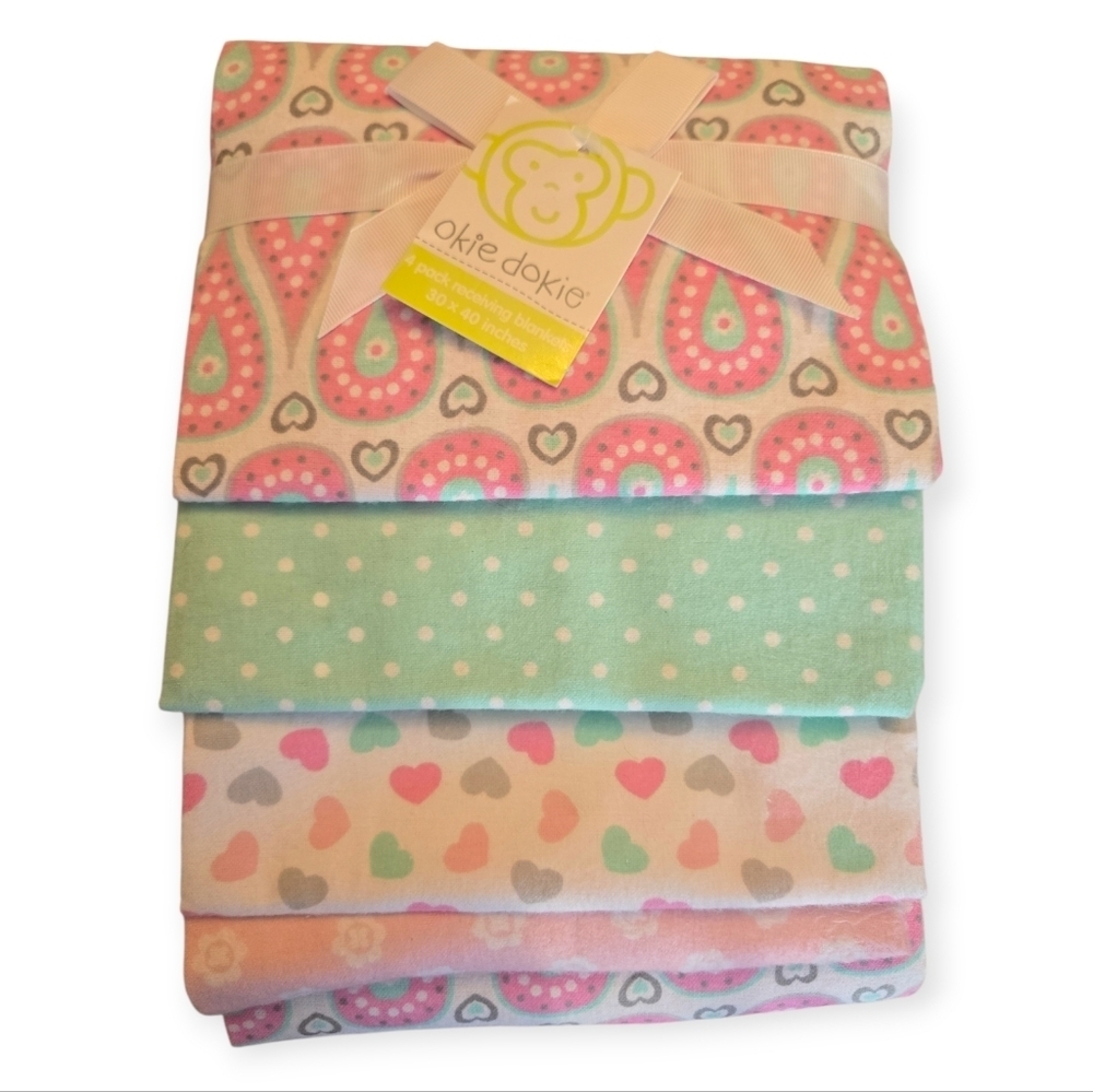 Okie Dokie 4 Pack Receiving Blankets